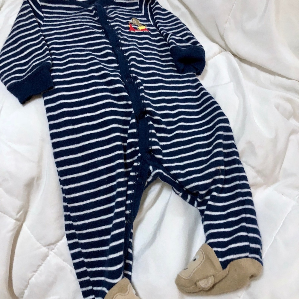 Striped Monkey Footies pajamas